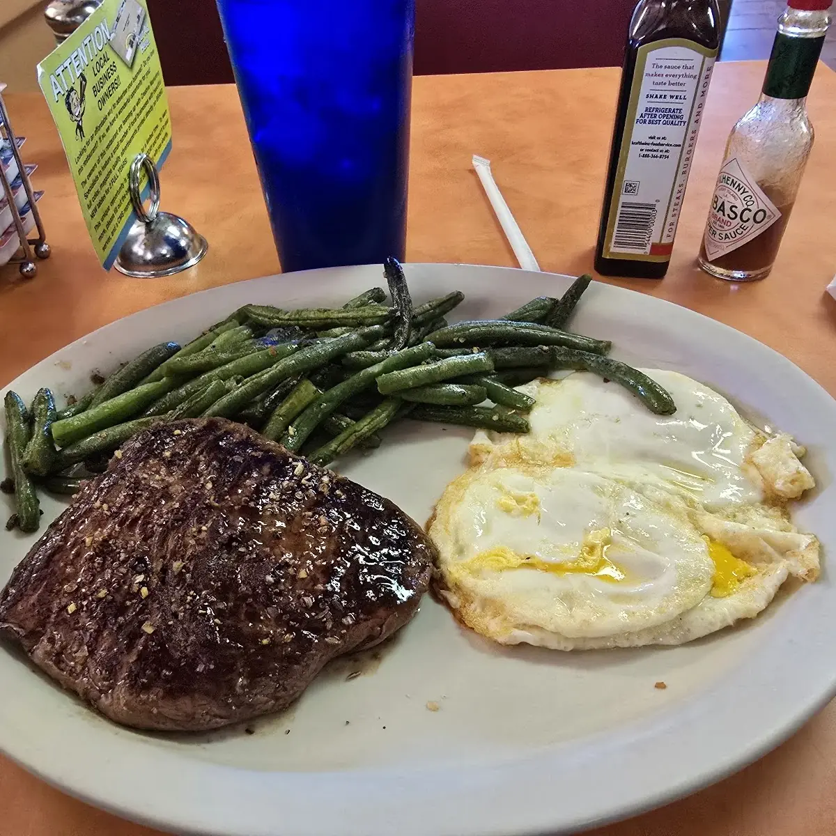 Steak and Eggs Side of Green Beans