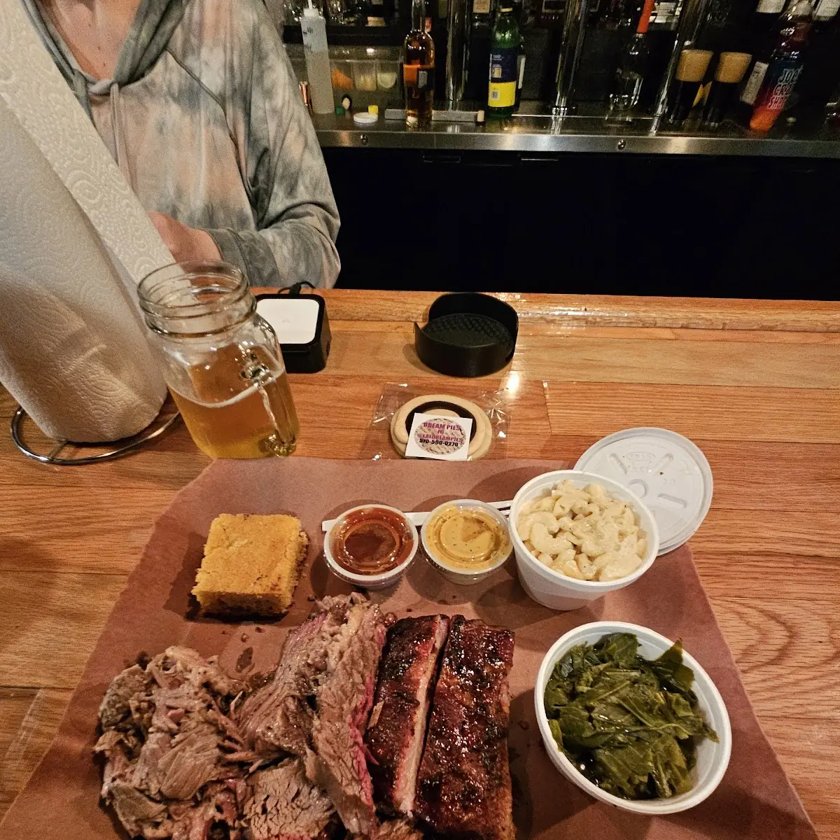 Beef Brisket Collard Greens and Mac and Cheese