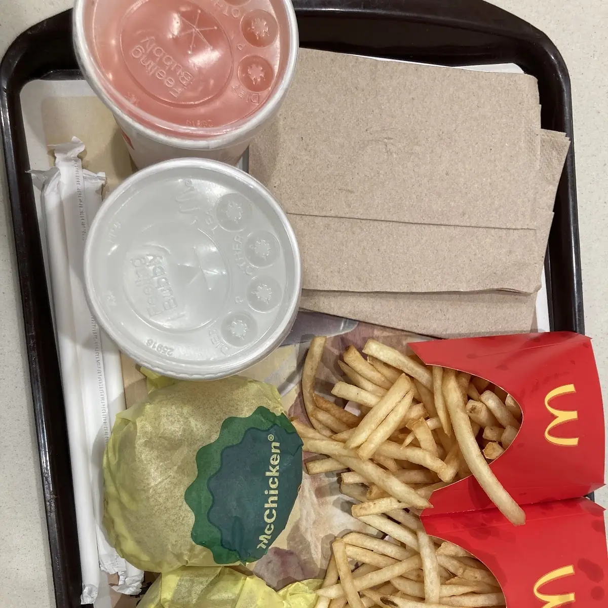 Chicken Burger and Fries
