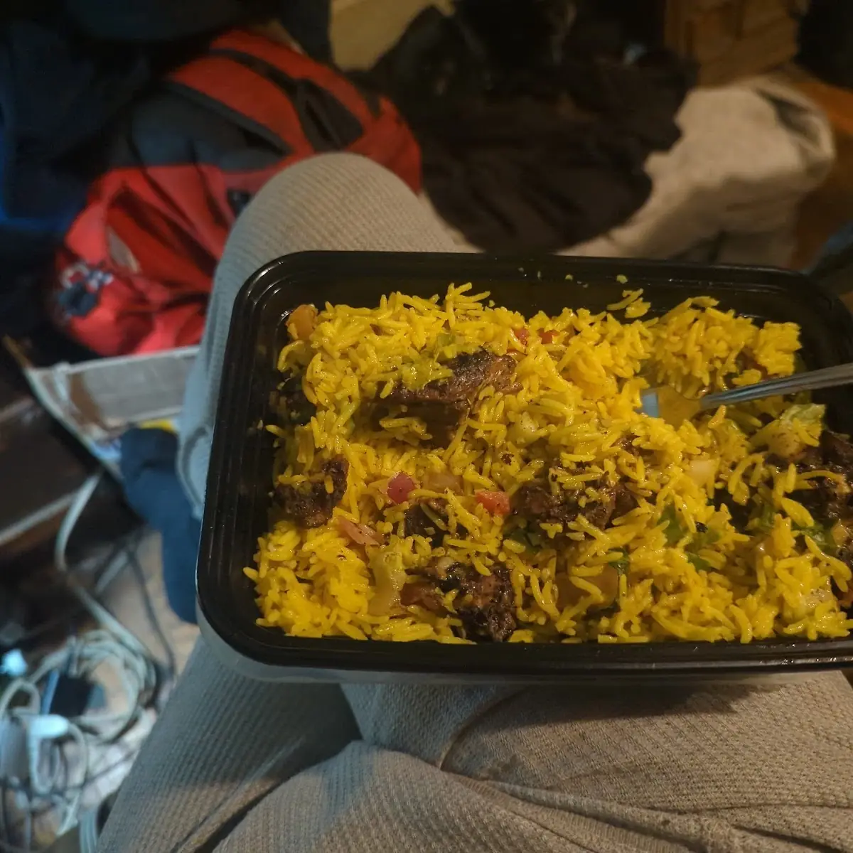 Jerk Chicken over Rice Beans