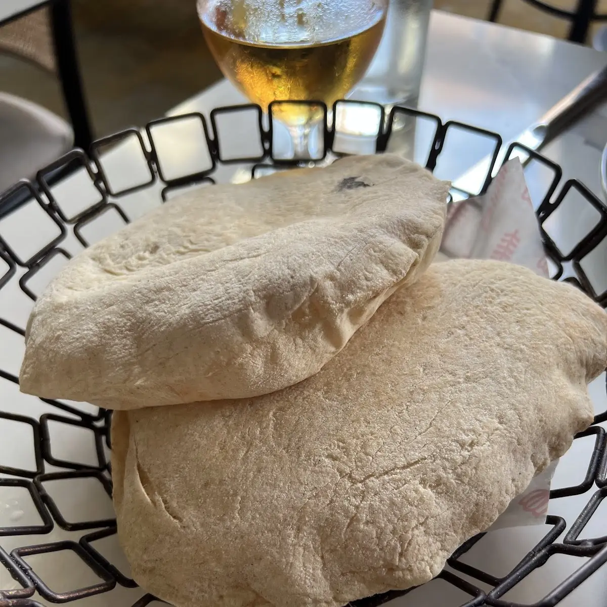 Warm Pita Bread in Basket