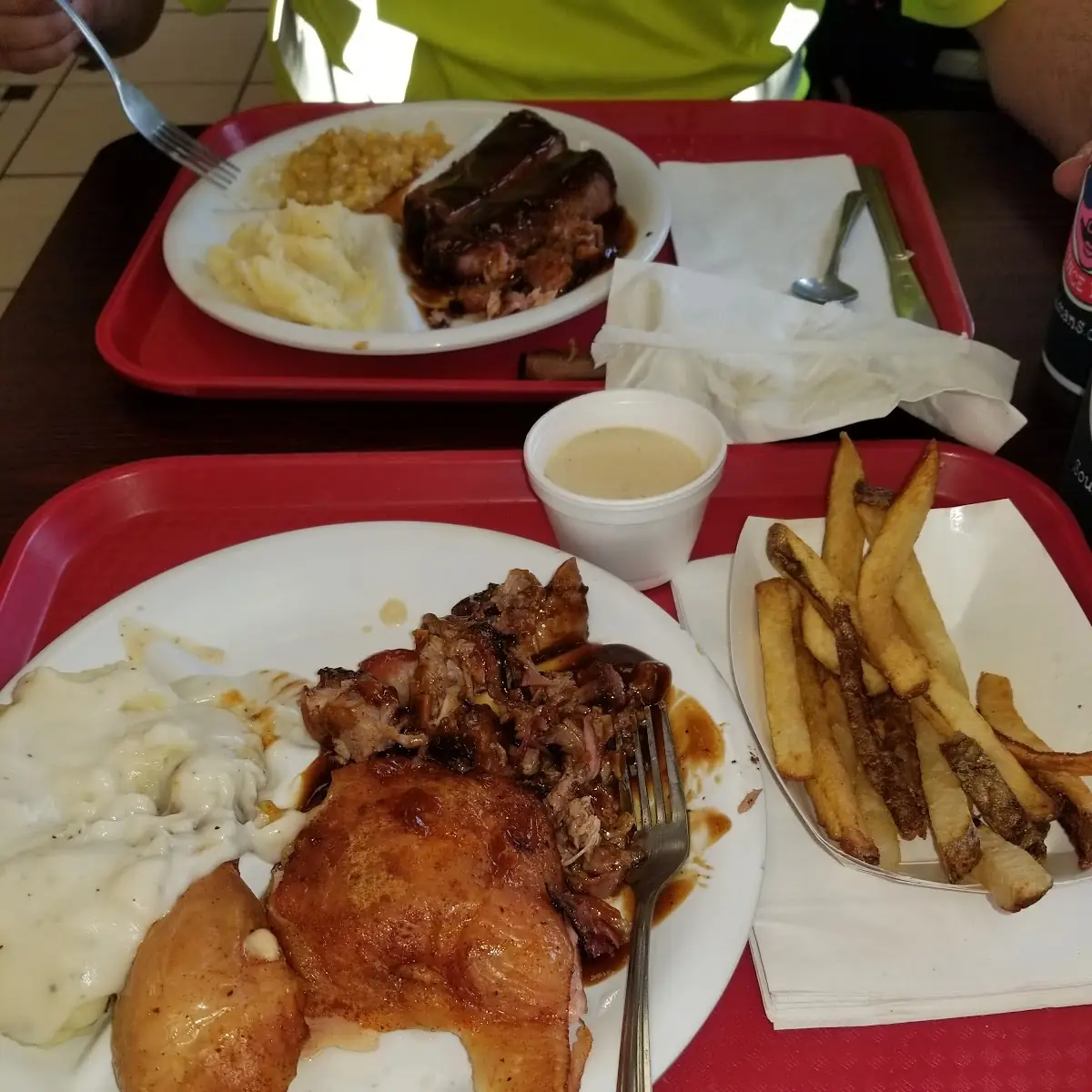 BBQ Pulled Pork Hickory Smoked Chicken Mashed Potatoes & Country Gravy Garlic Bread & Home Fries