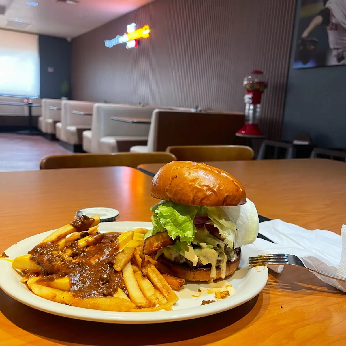 Texas Burger Add Avocado with Chilli Cheese Fries