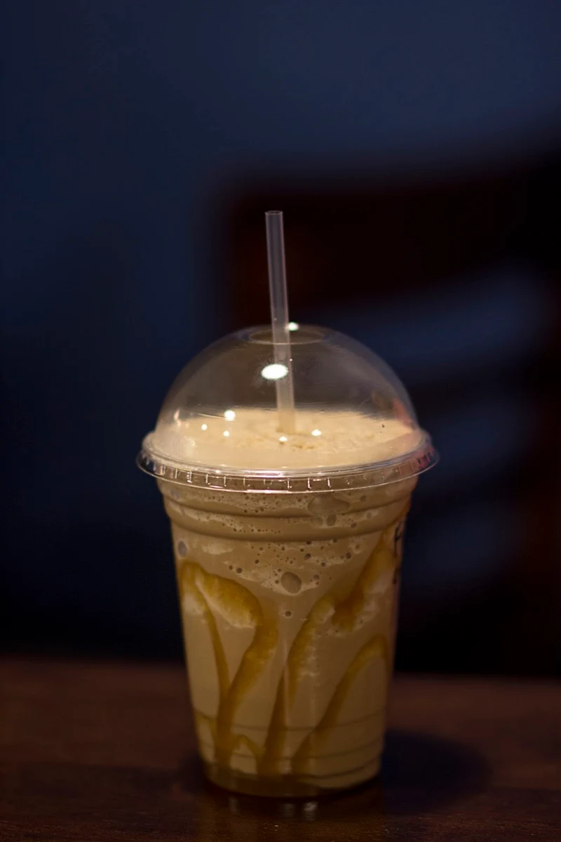 Vanilla Frappe with Caramel Drizzle