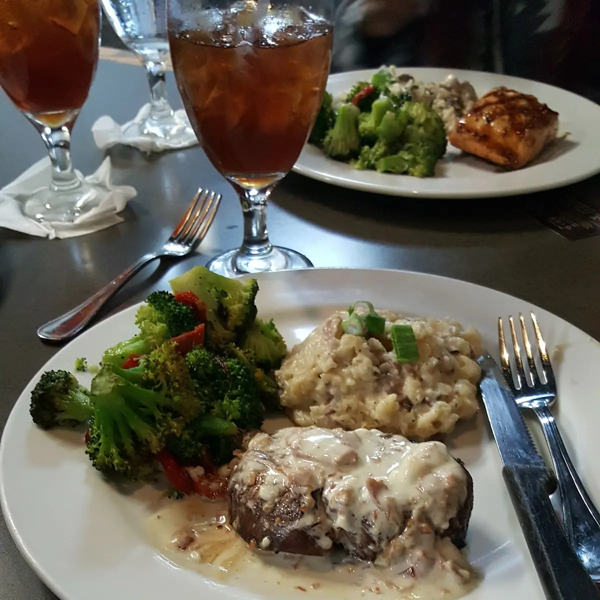 Mashed Potatoes and Steamed Broccoli
