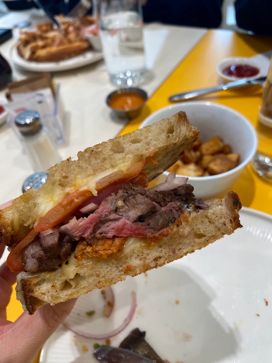 Steak & Sausage Melt, Crack'd Brunch