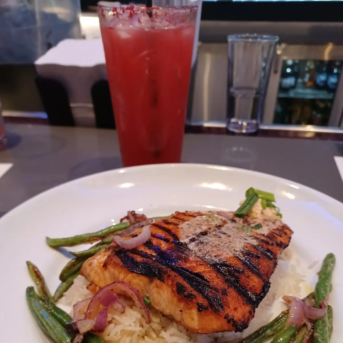 Salmon w Rice Palif & String Beans