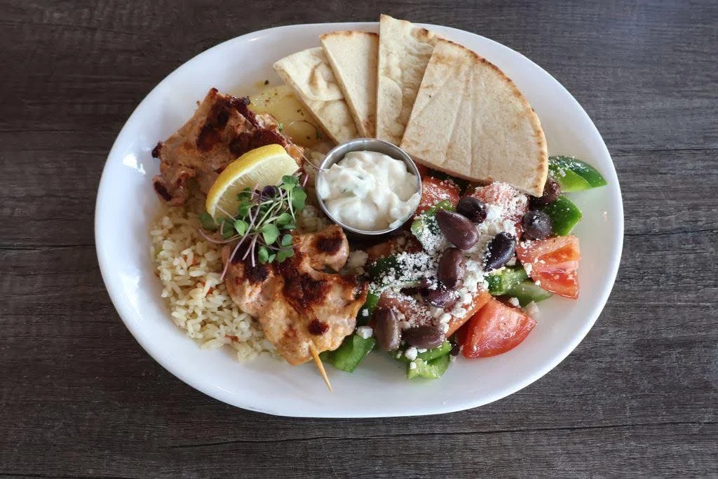 Chicken Souvlaki Plate, Village Eatery