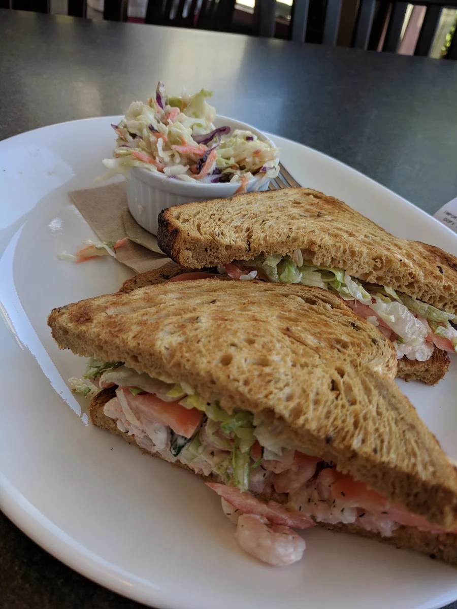 Shrimp Sandwich Toasted on Multi Grain, Village Eatery