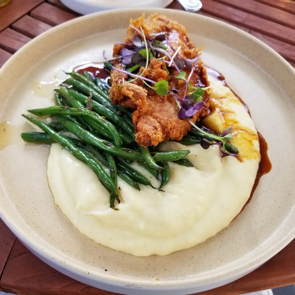 Chicken with Green Beans and Mashed Potato