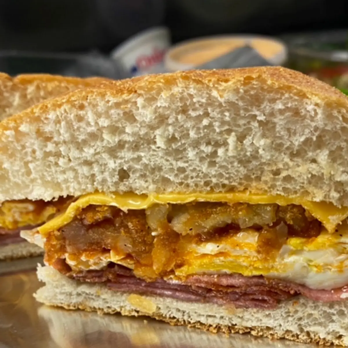 Ham Egg and Cheese with Hashbrowns