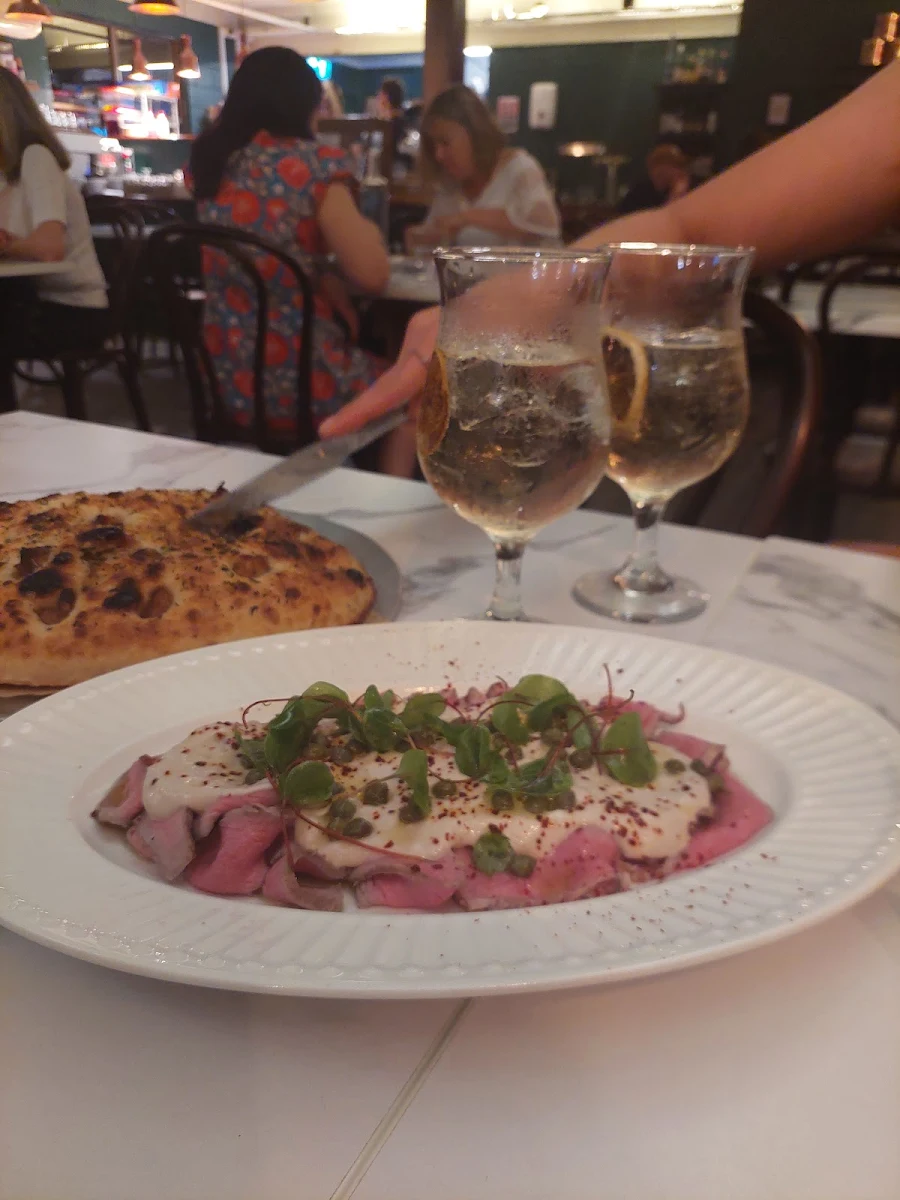 Veal Starter with a Tuna Reduction Capers and Dill