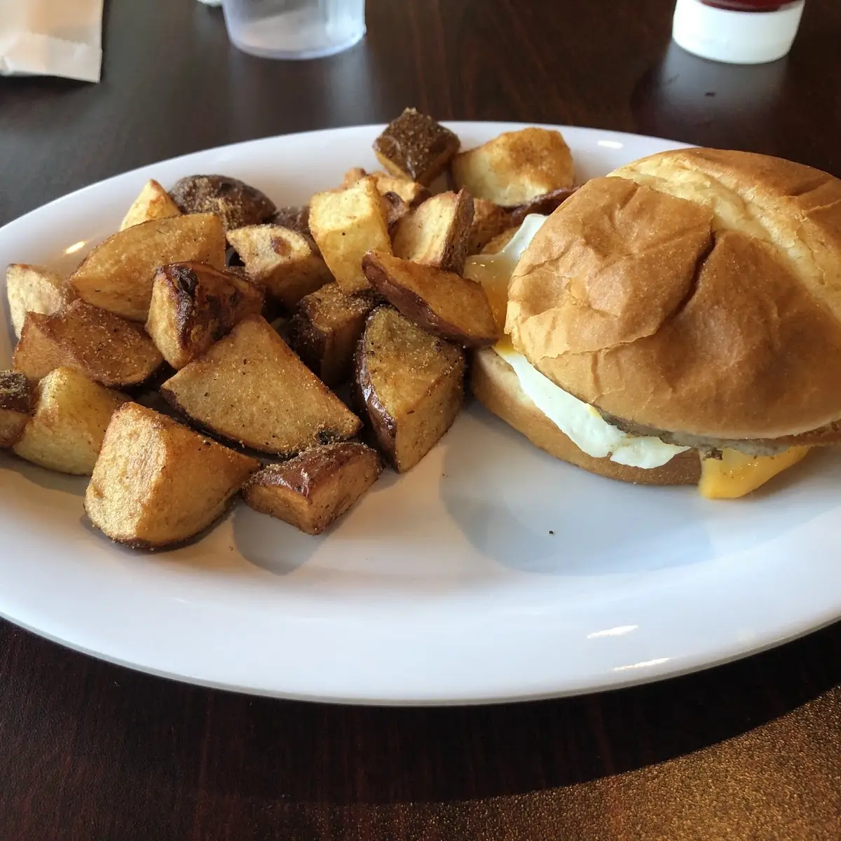 Patty Egg and Cheese Sandwich with Potatoes