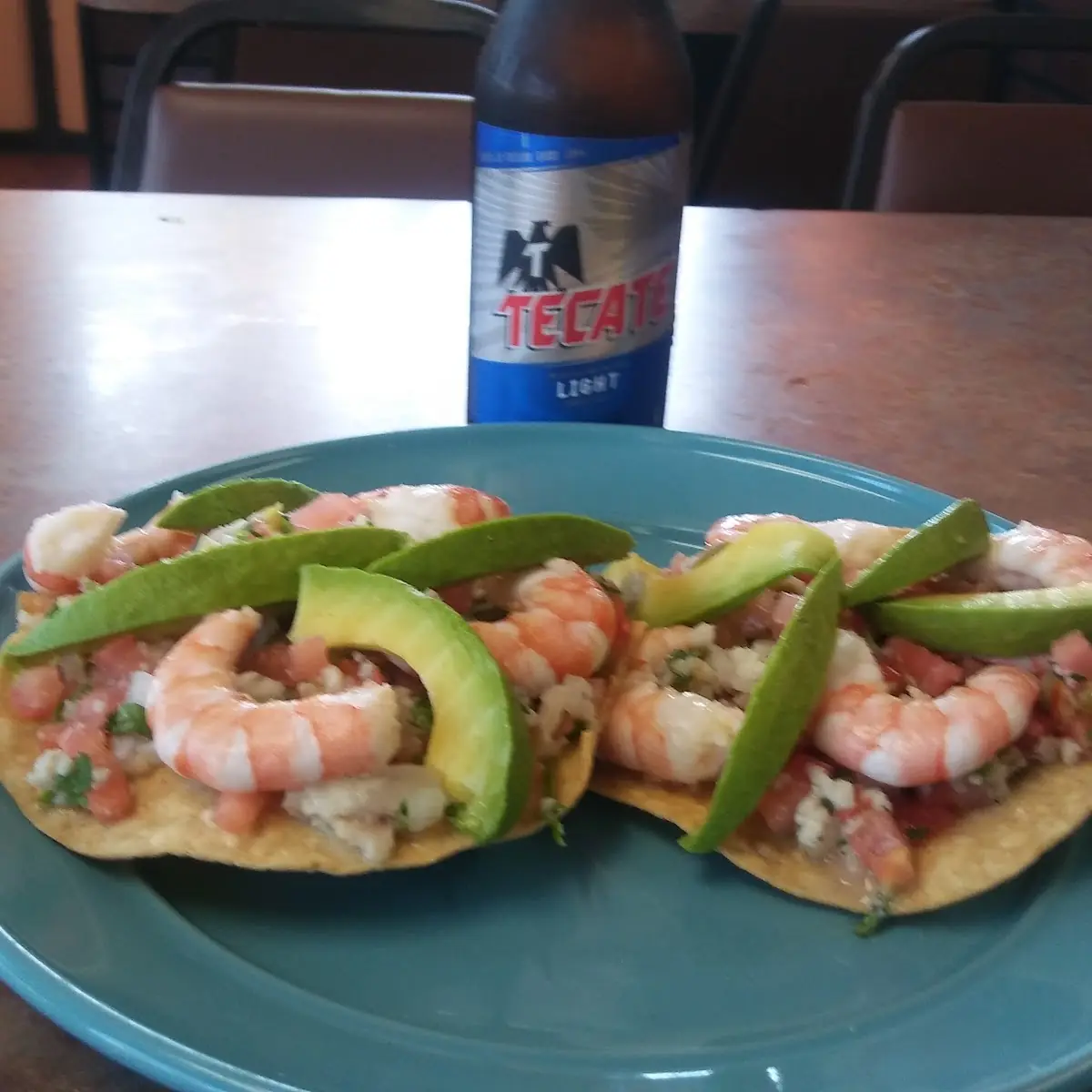 Ceviche Tostada with Avocado and Shrrimp