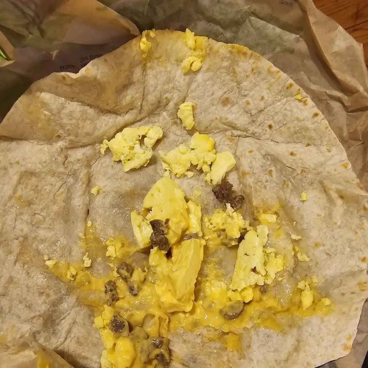 Cheesy Sausage Breakfast Burrito