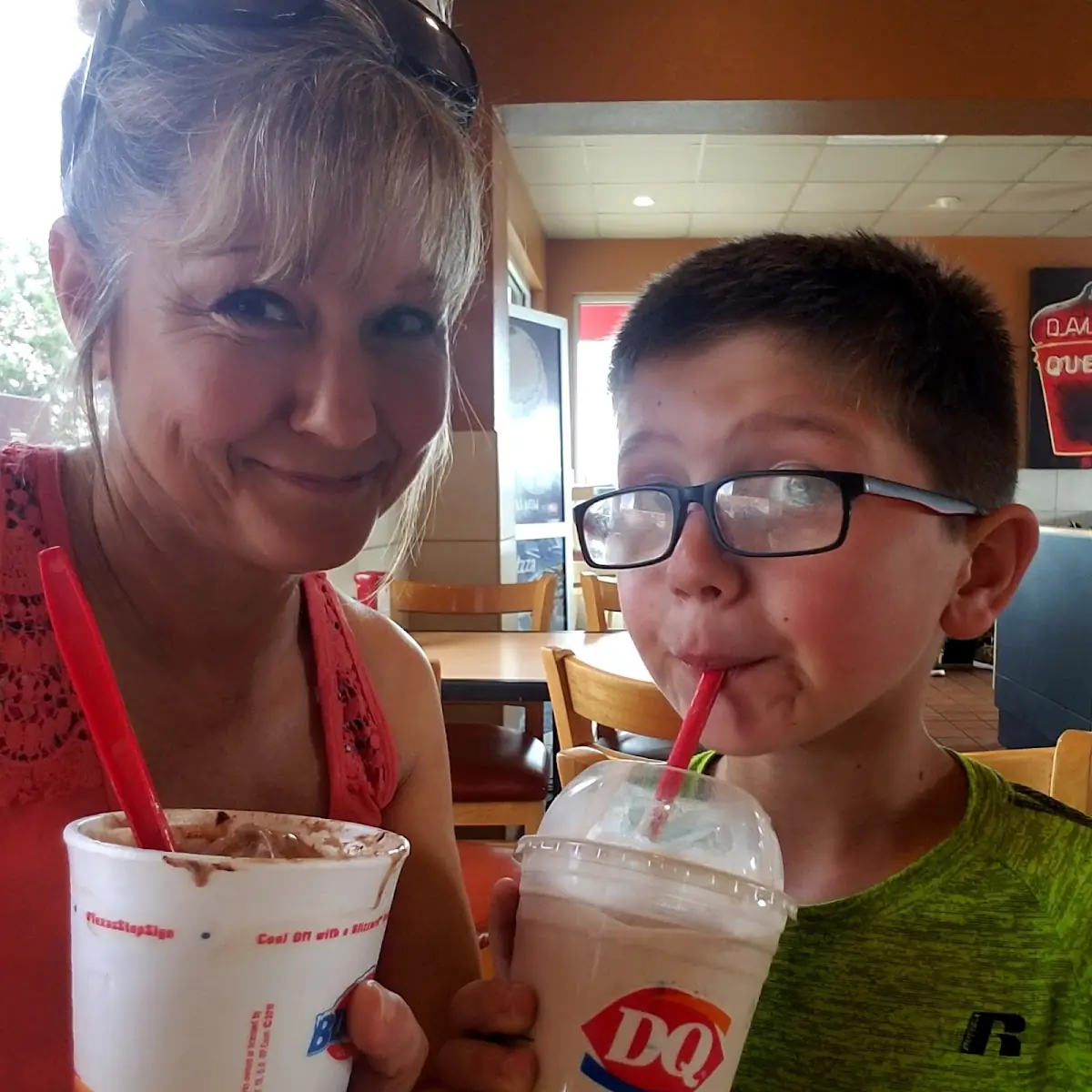 Turtle Pecan Blizzard and Chocolate Shake