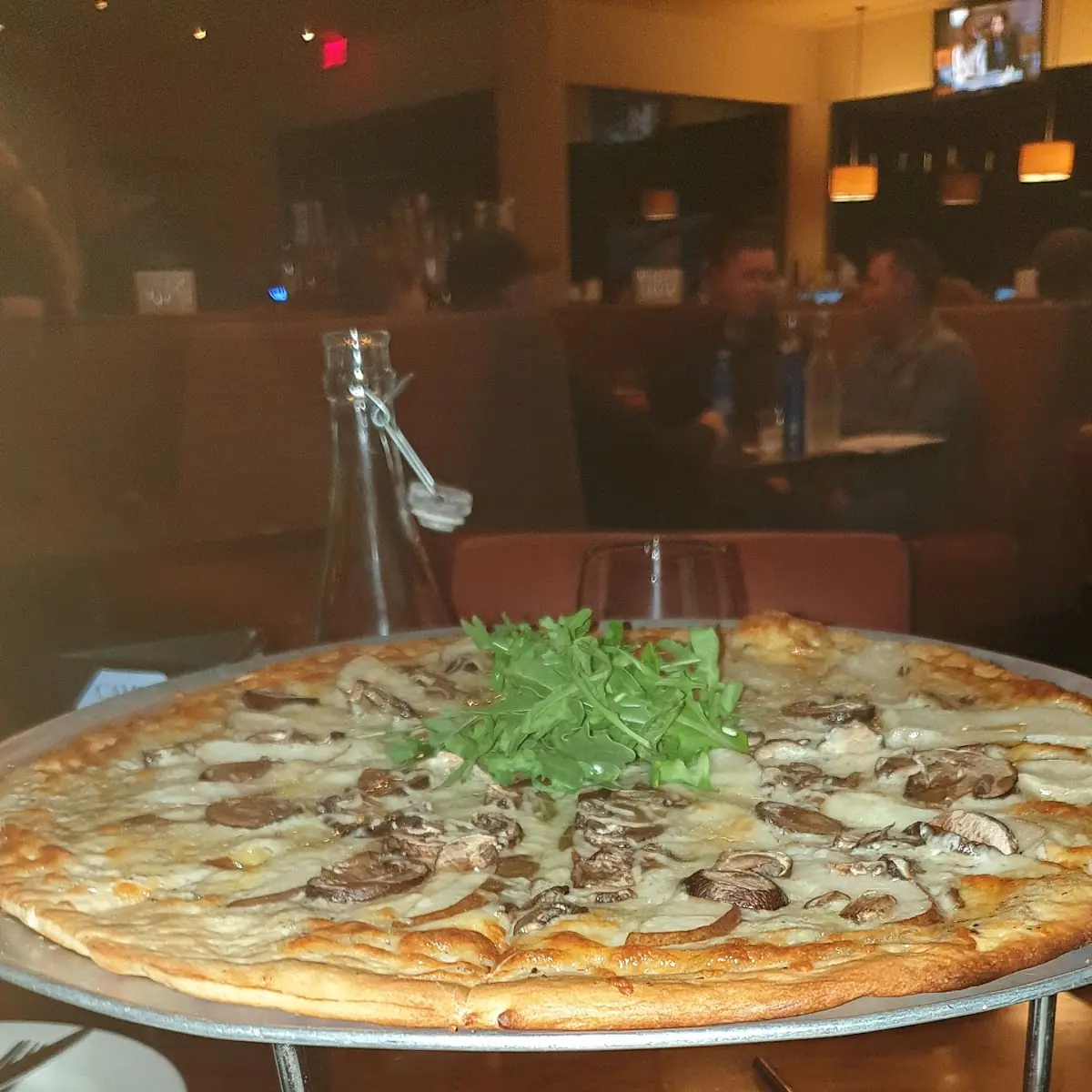 Pizza Funghi with Arugula