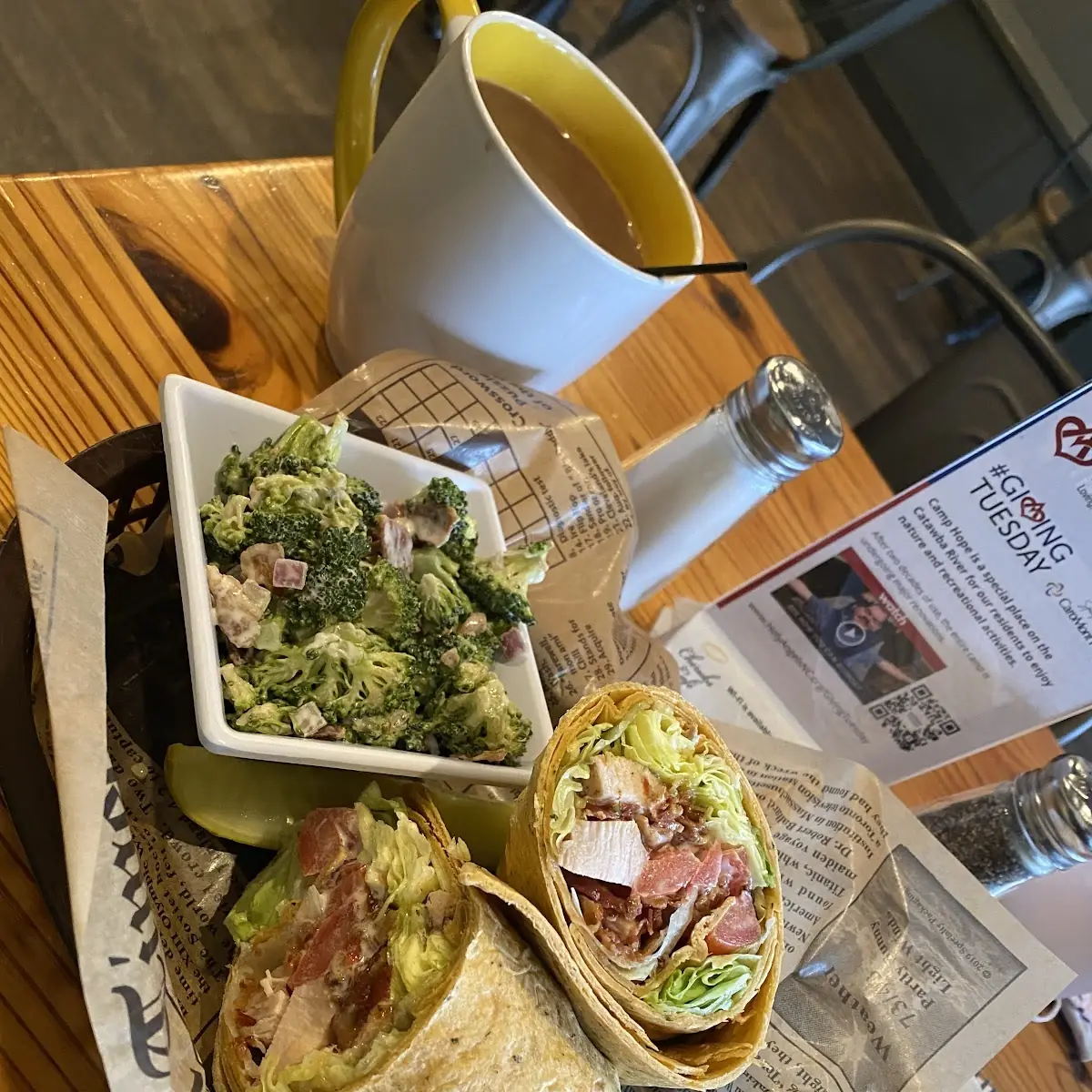 Grilled Chicken Caesar Salad with Broccoli Salad