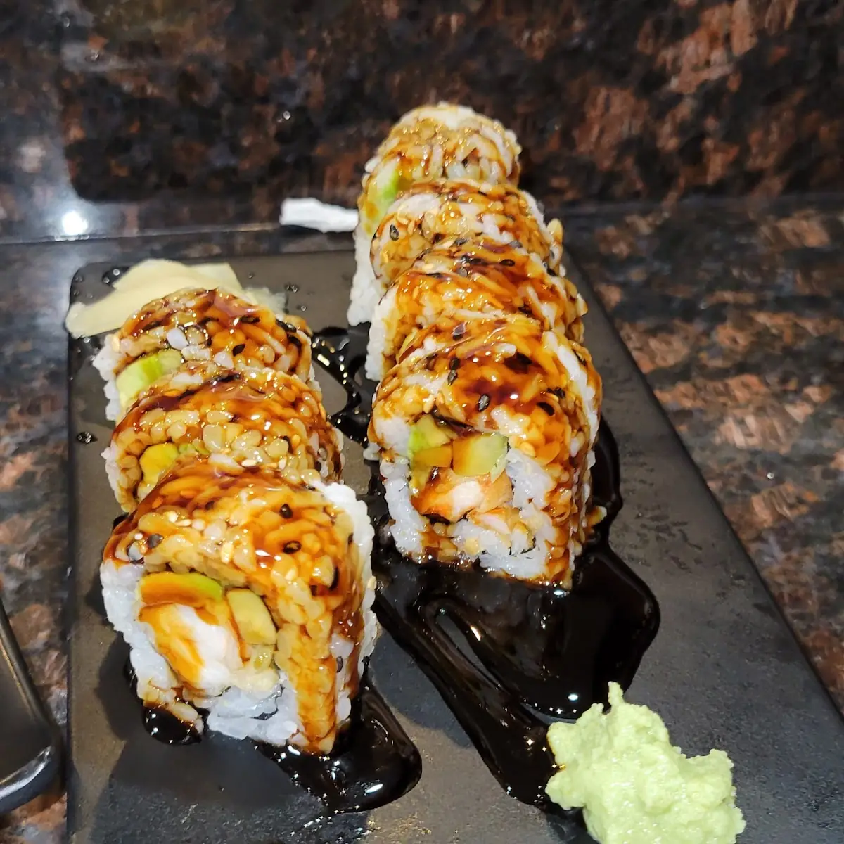 Shrimp Tempura Roll with Eel Sauce