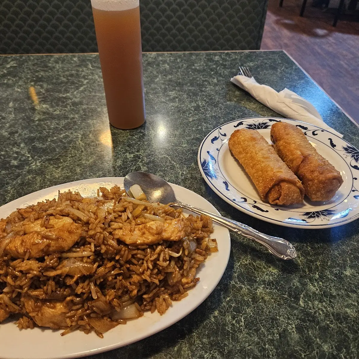 Chicken Fried Rice and Egg Rolls