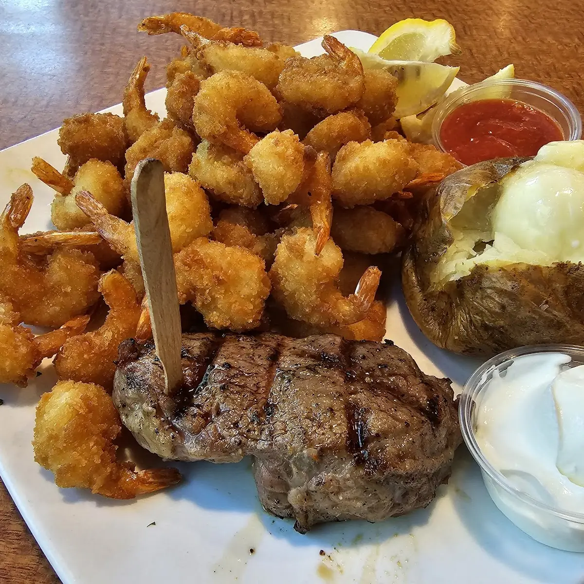 Steak and All You Can Eat Shrimp