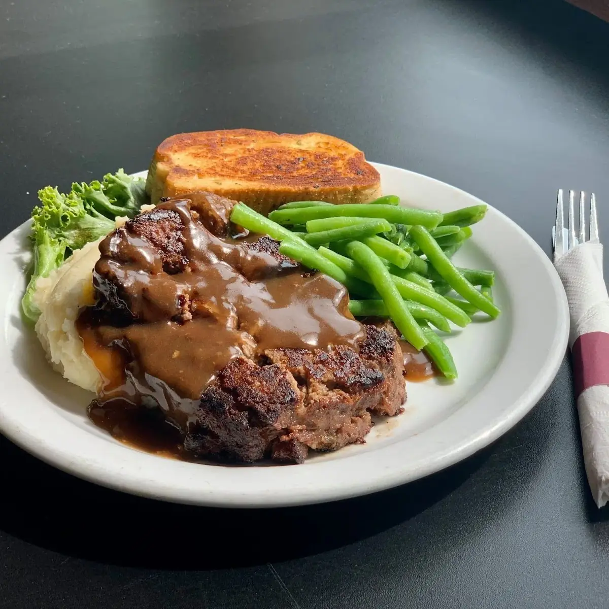 Open Face Salisbury Steak