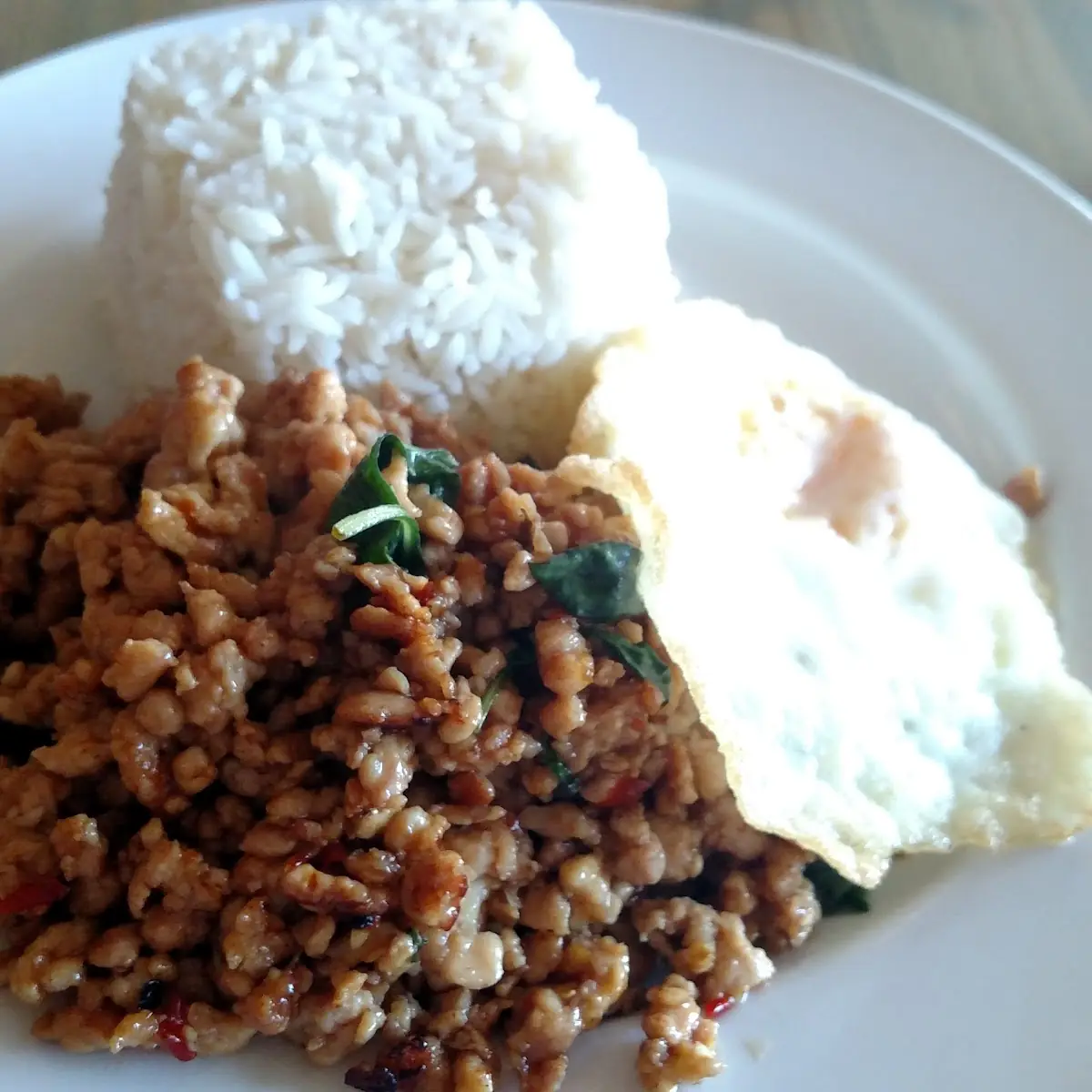 Ground Chicken Basil Pad Ka Pao Kai Dao