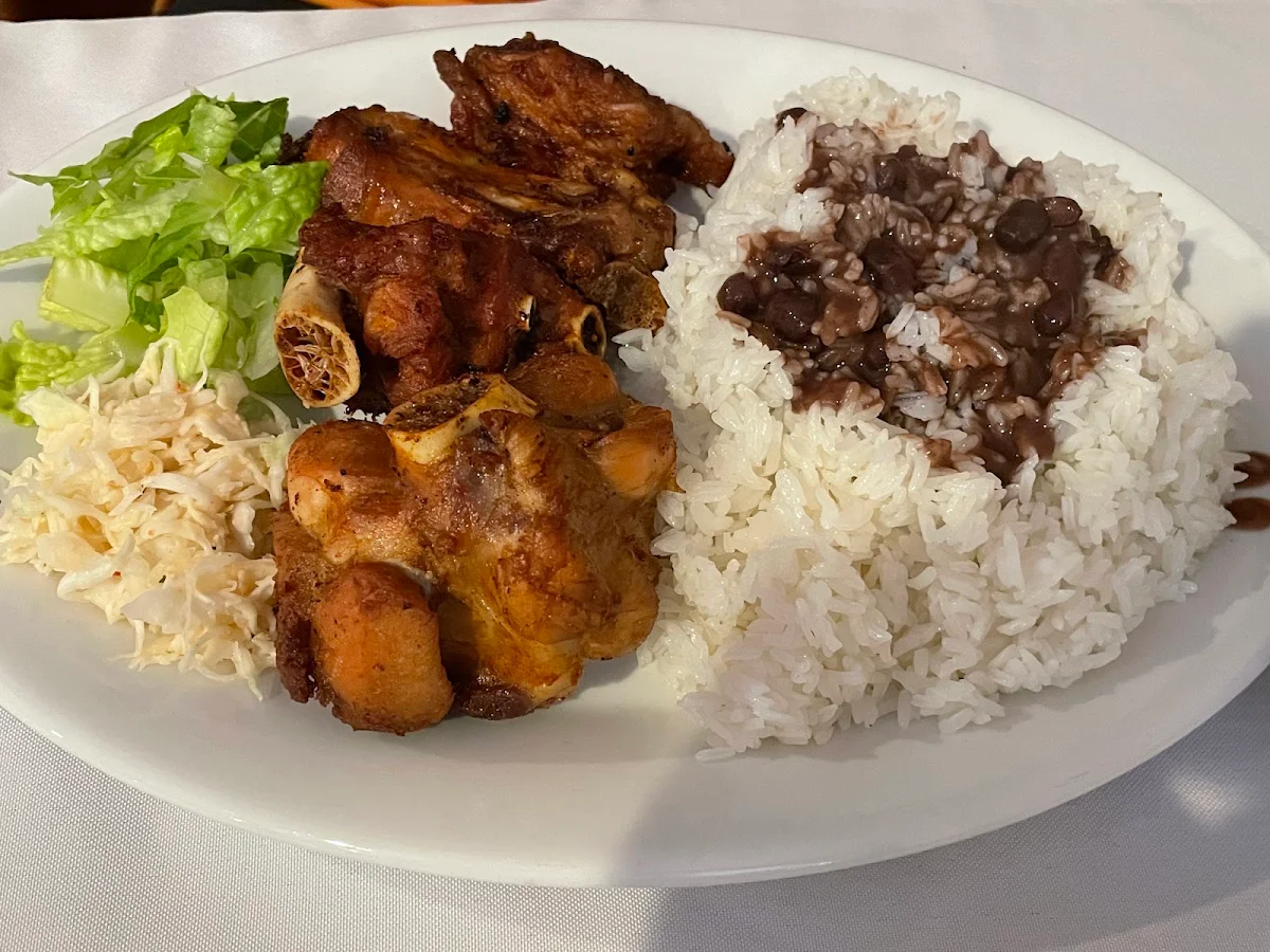 Fried Turkey with White Rice and Black Bean Sauces