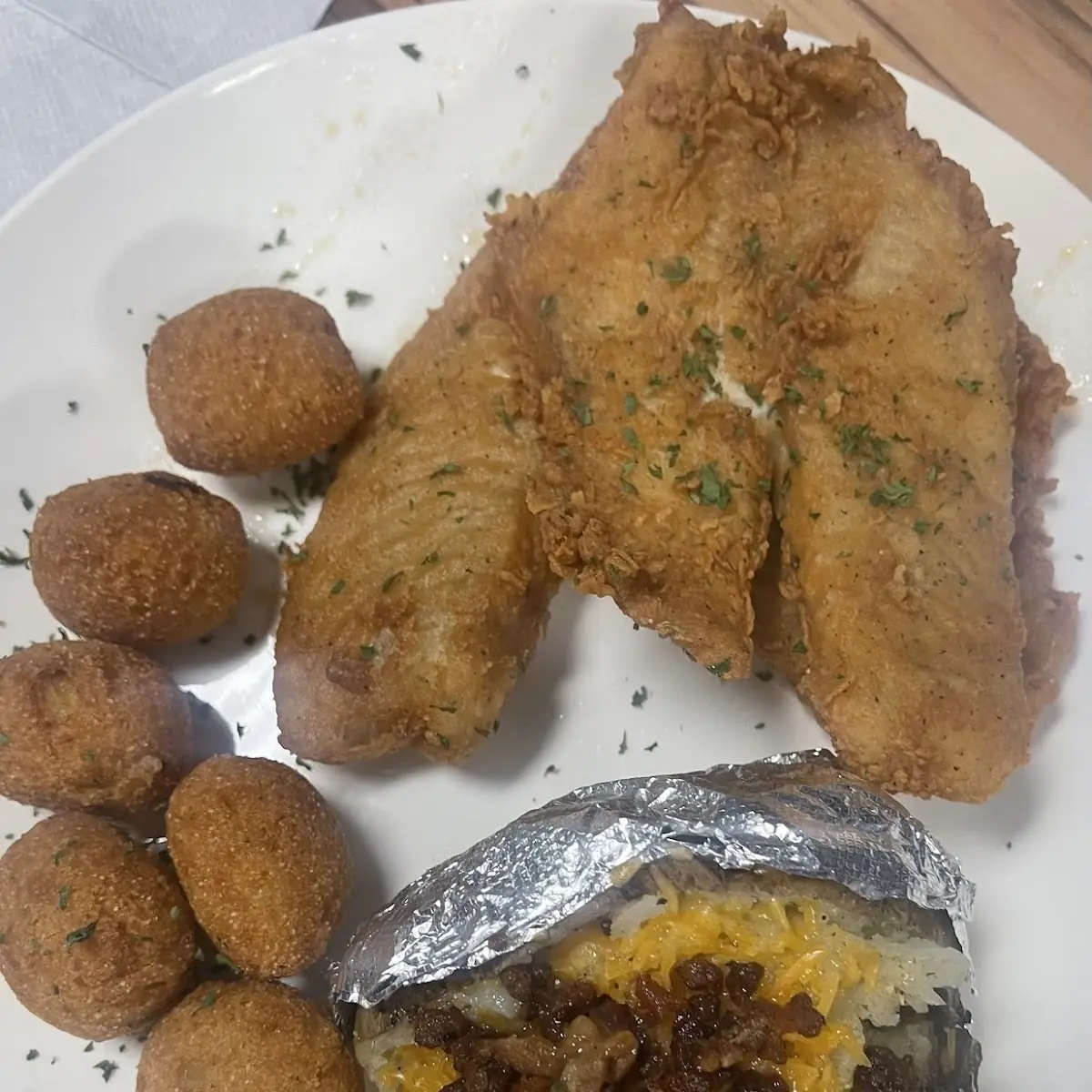 Tilapia Loaded Baked Potato
