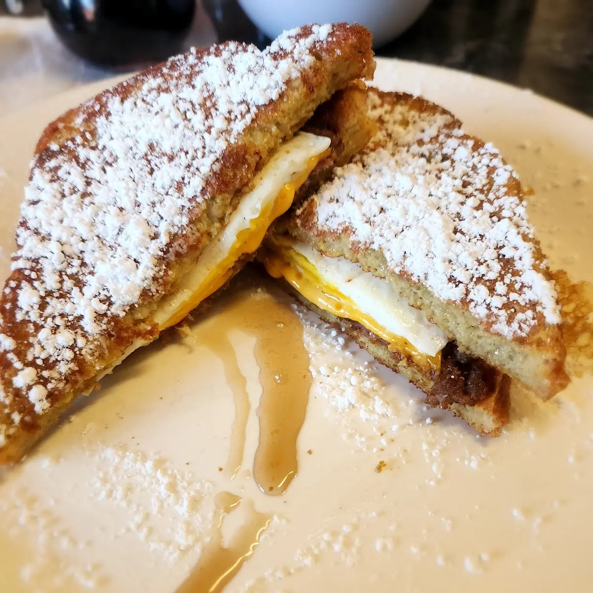 French Toast Sausage and Egg Sandwich