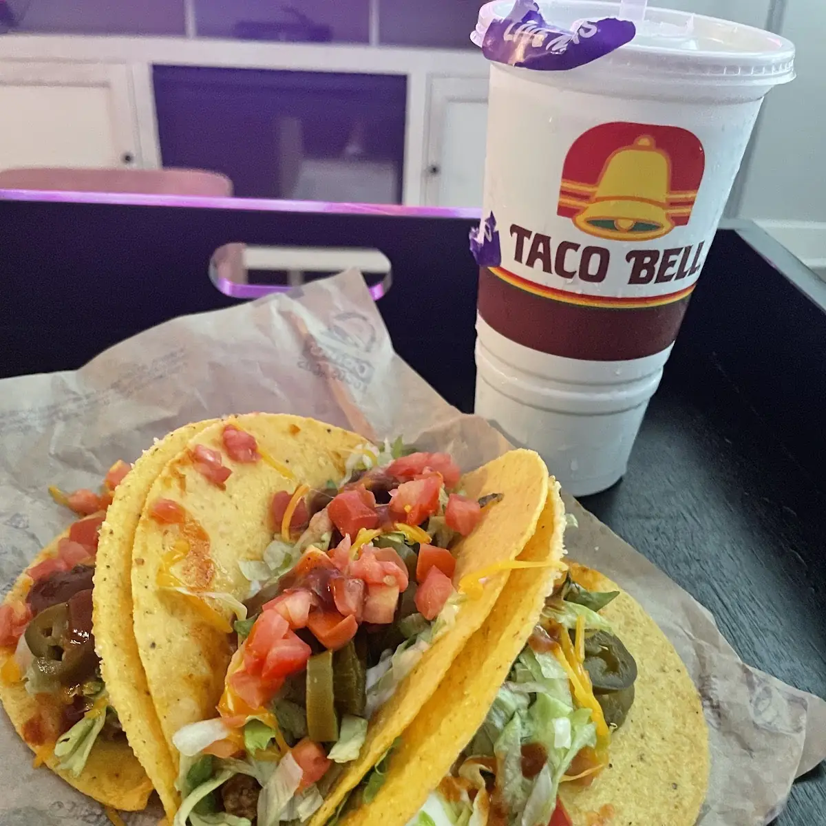 Soft Drinks and Hard Shell Taco