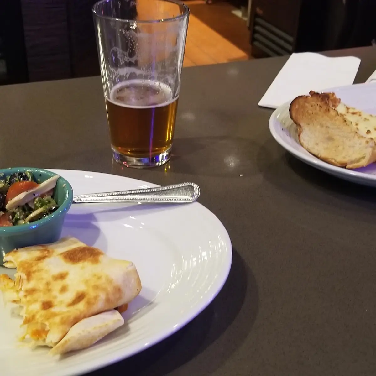 Buffalo Chicken Panino on White Bread with Pasta Salad