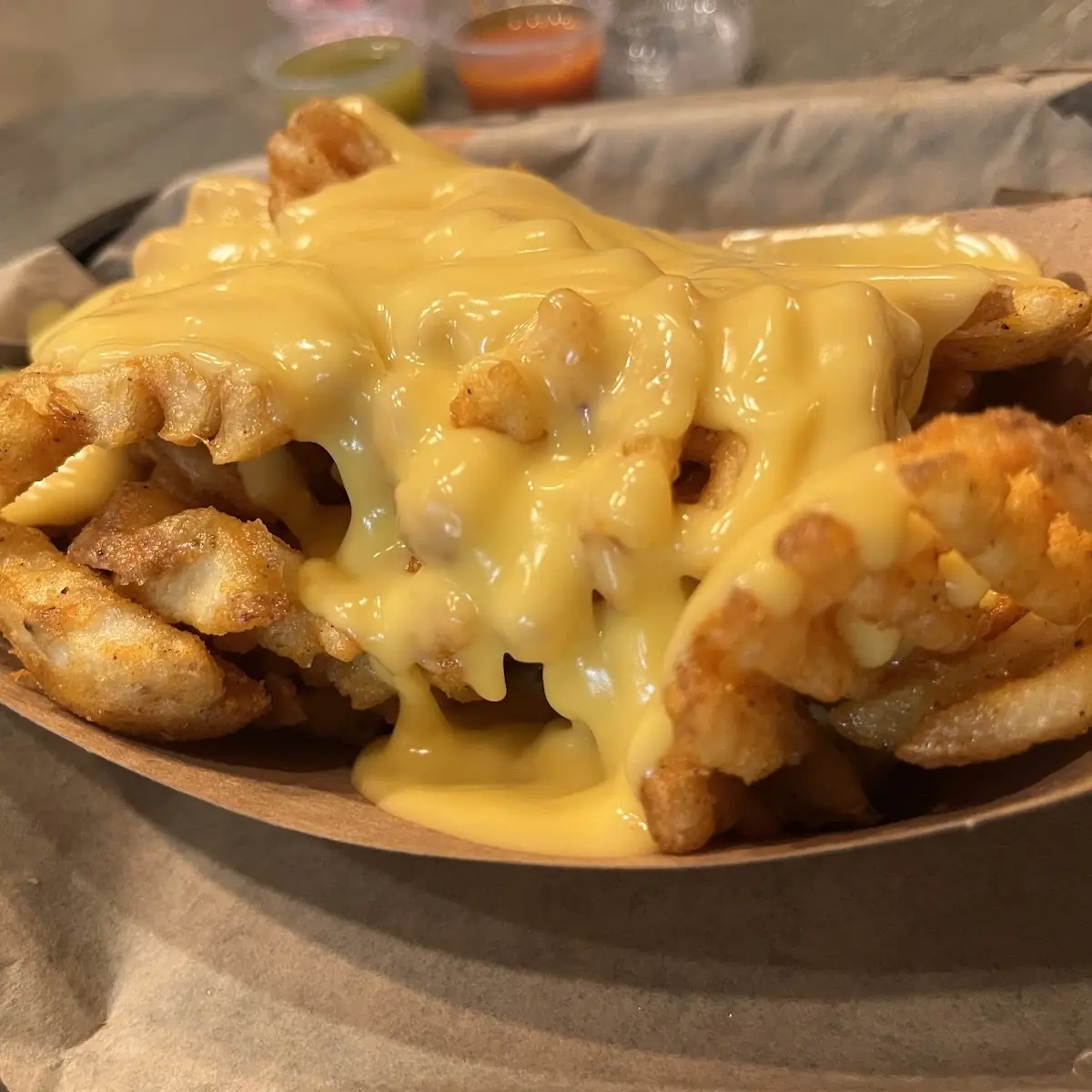 Nacho Cheese Covered Waffle Fries