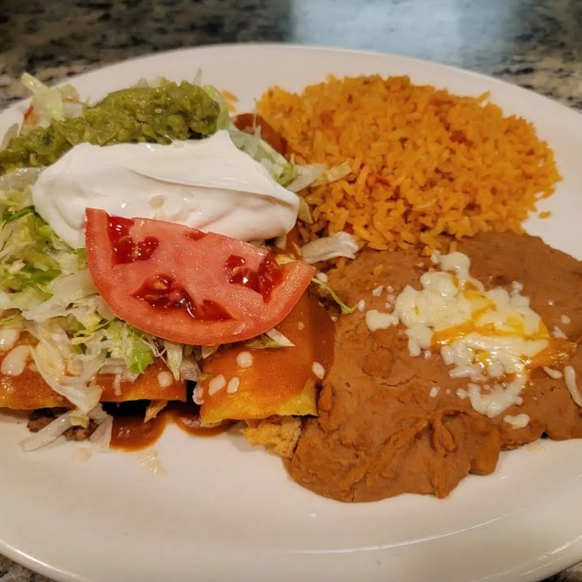 L 4chile Relleno Taco Rice & Beans