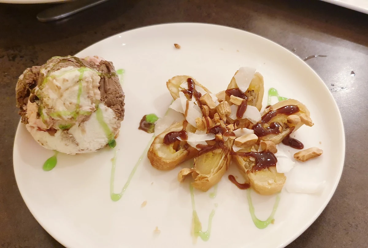 Crispy Banana Wrap, Noodles and Rice Restaurant