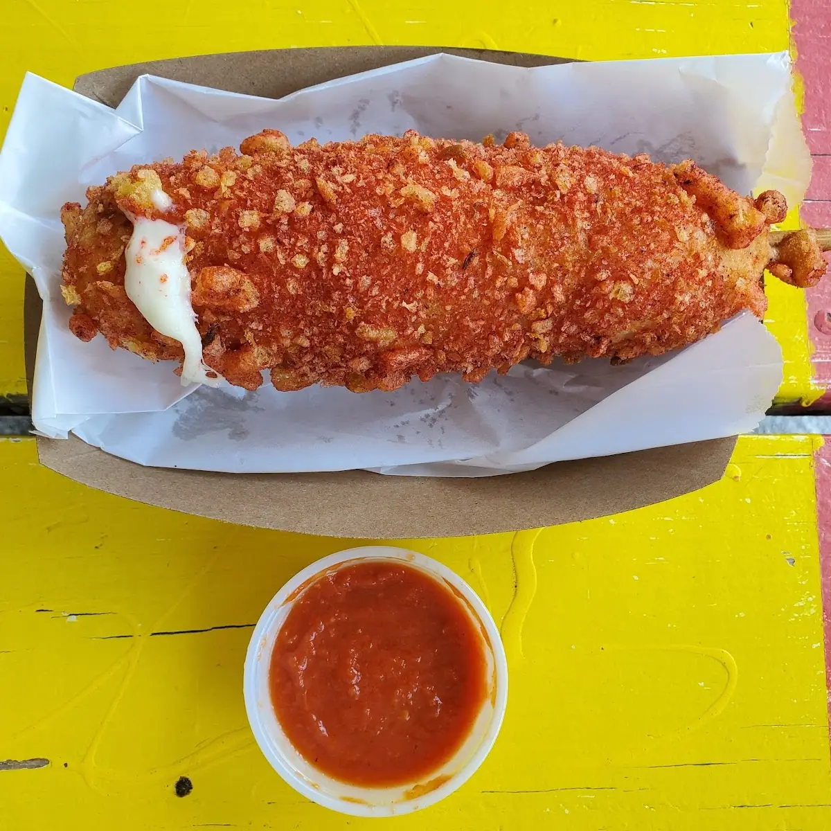 Hot Cheeto Korean Corn Dog