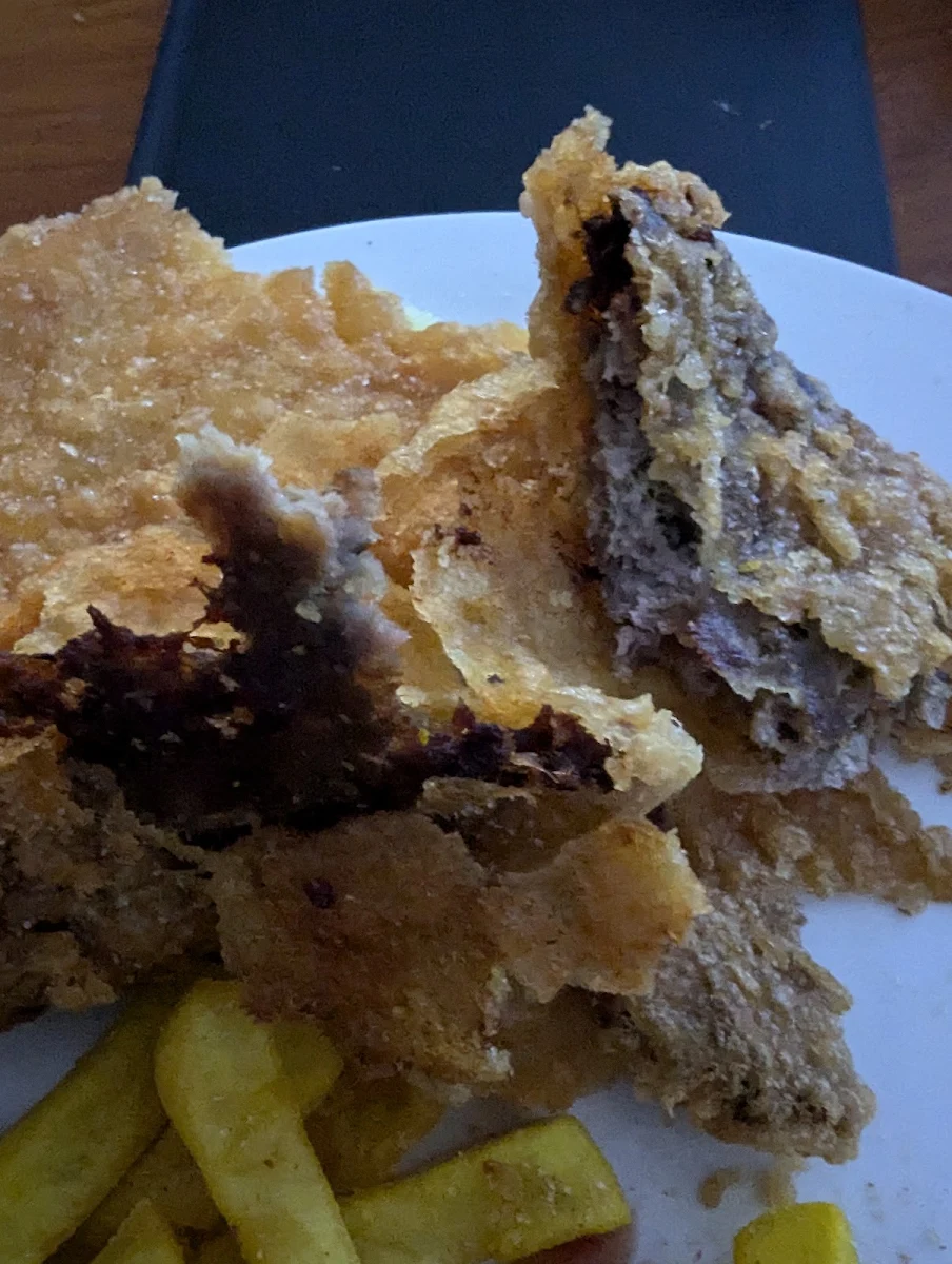 Battered Burger Very over Coiked, Aspendale Gardens Fish & Chips