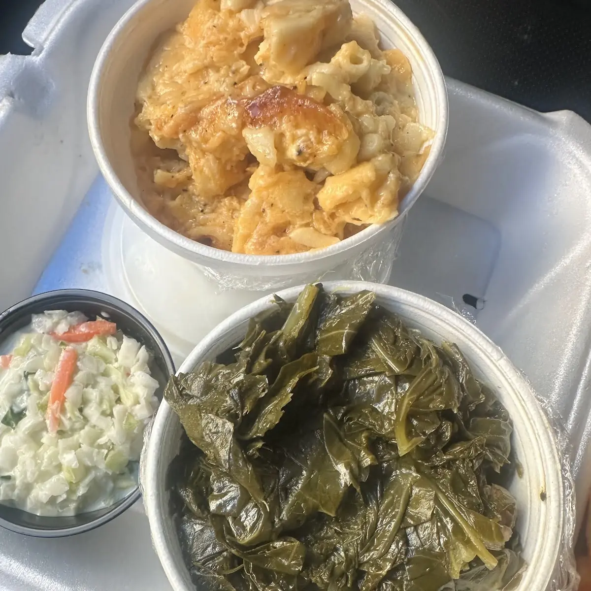 Coleslaw and Mac N Cheese