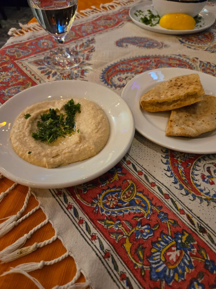 Complimentary Bread and Hummus