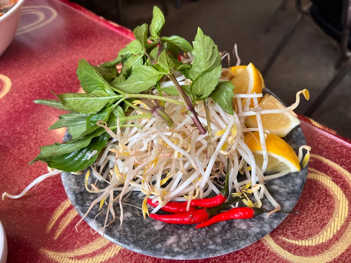 Bean Sprouts Lemon Mint Chili Pepper, Ding Ho Restaurant