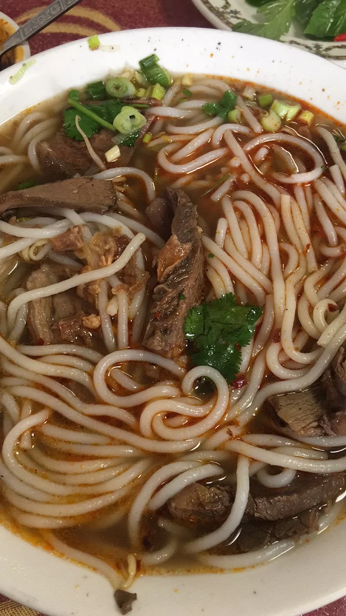 Special Spicy Thick Rice Noodle Soup Bun Bo Hue, Ding Ho Restaurant