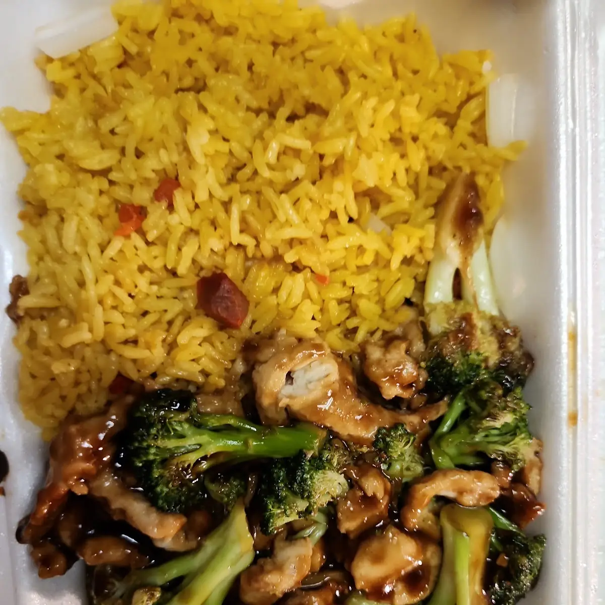 Chicken Broccoli with Pork Fried Rice