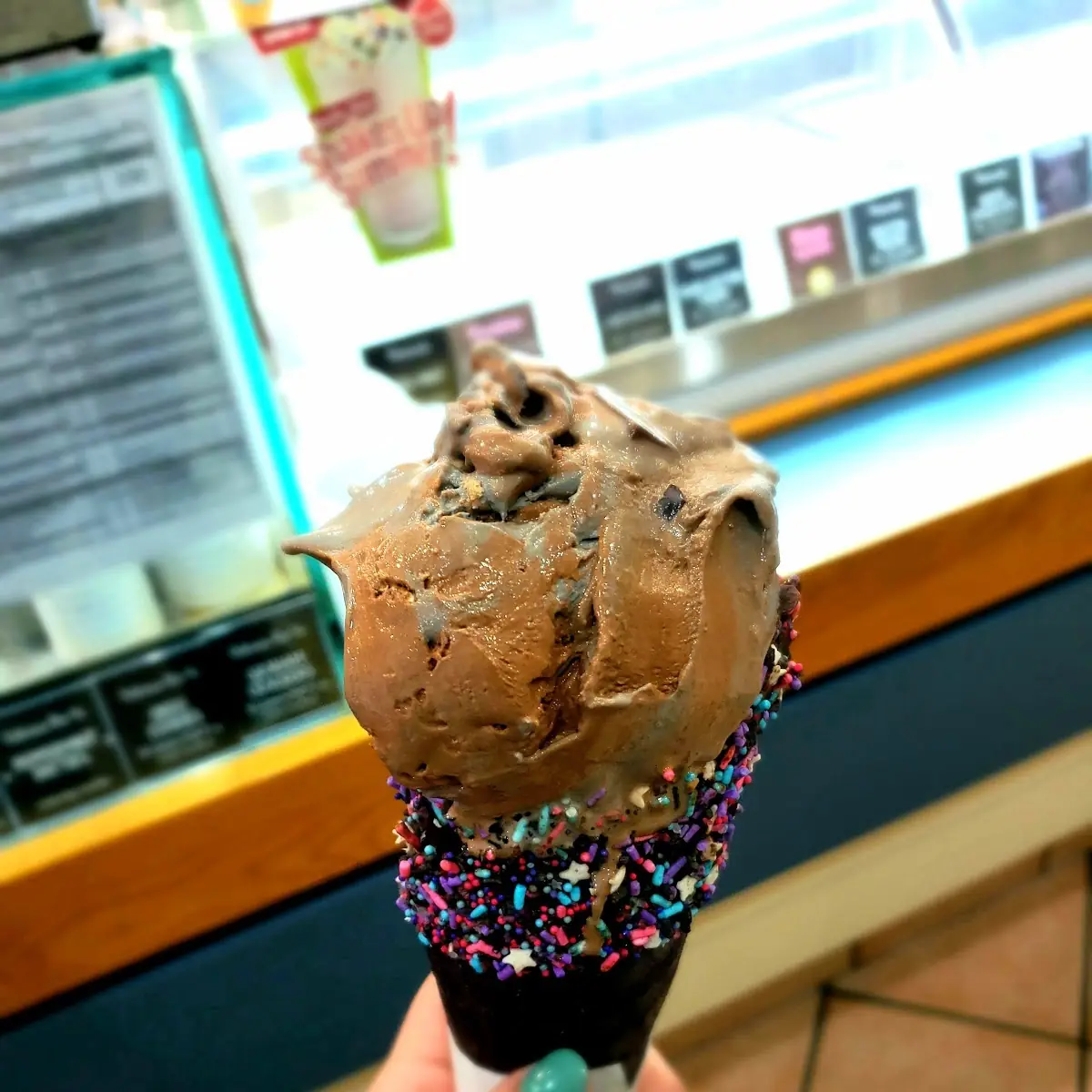 Charcoal Mocha Ice Cream Cone