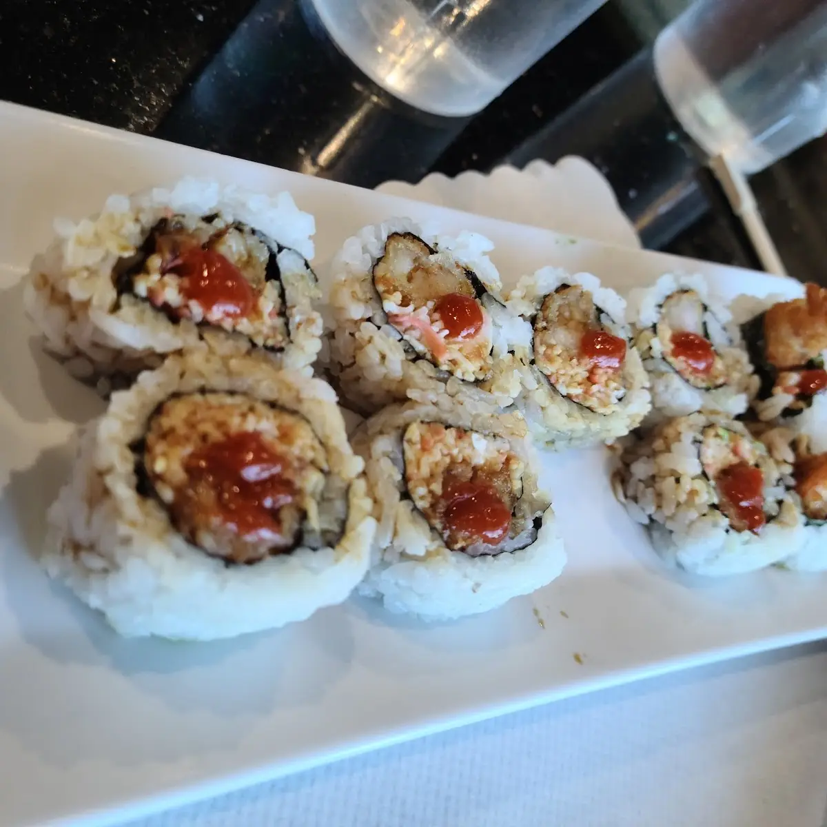 Spicy Tuna with Cucumber Green Onion Hot Sauce