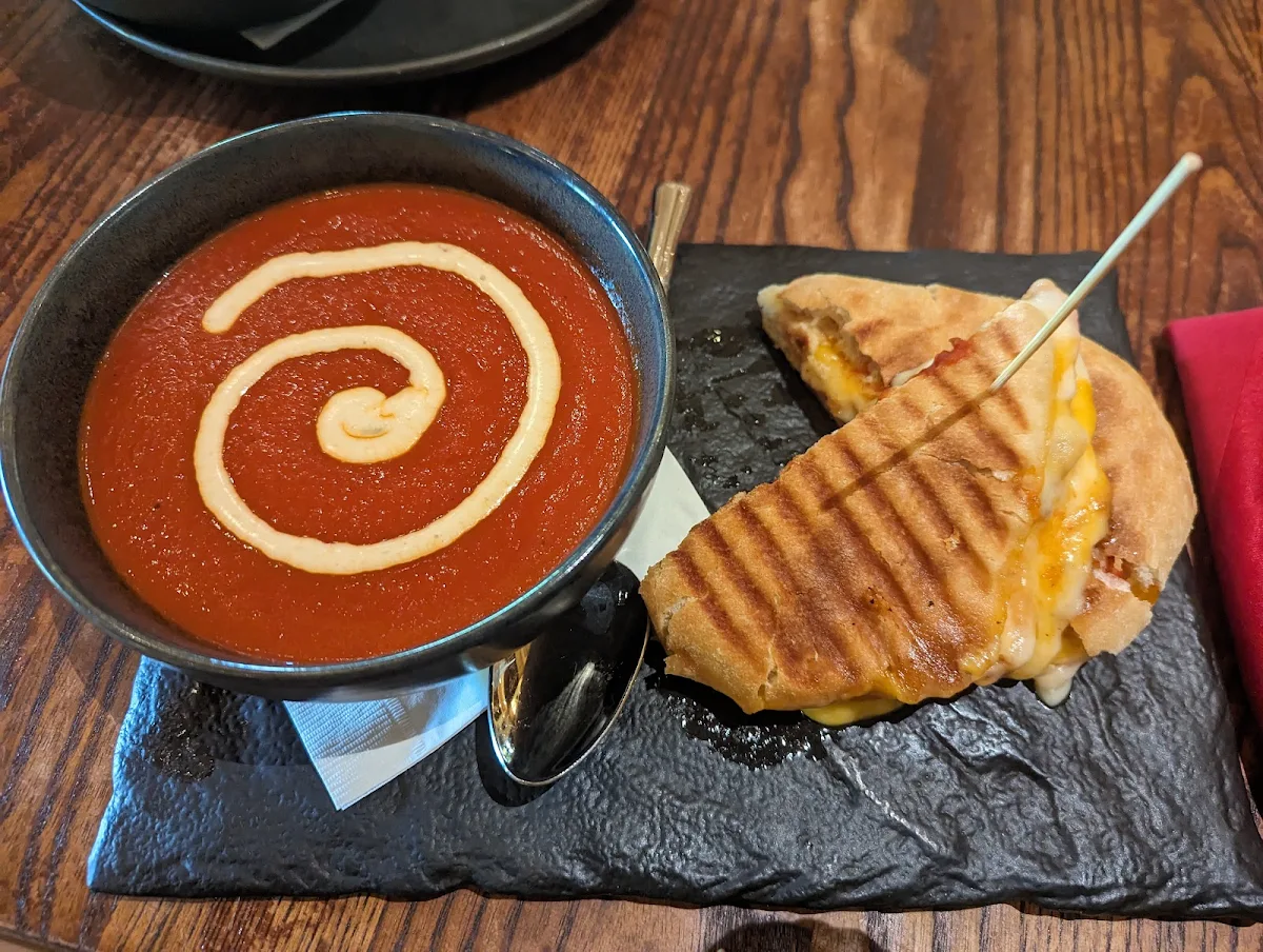 Grilled Panini with Tomato Soup