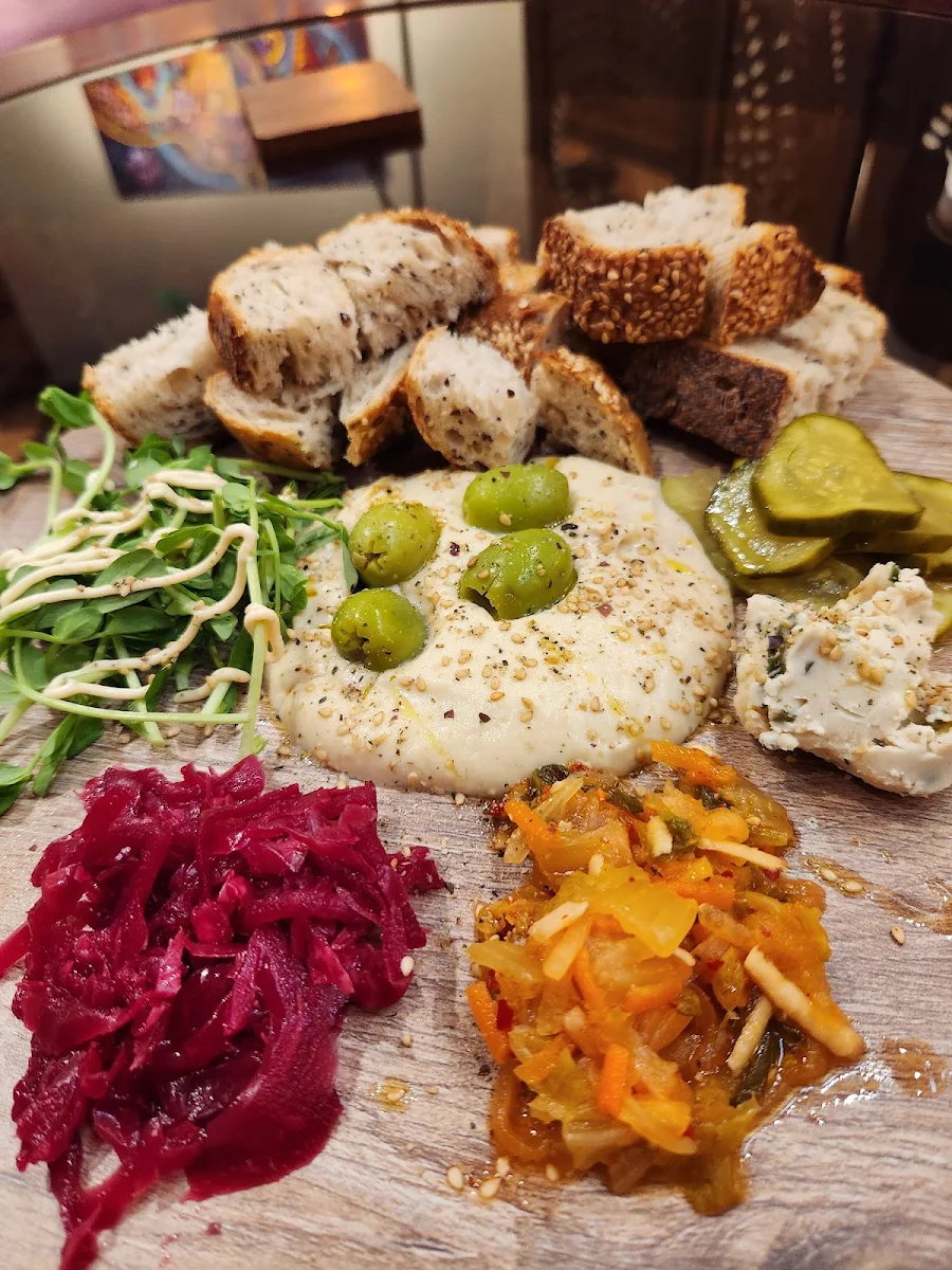 Hummus Plate with Vegan Cheese