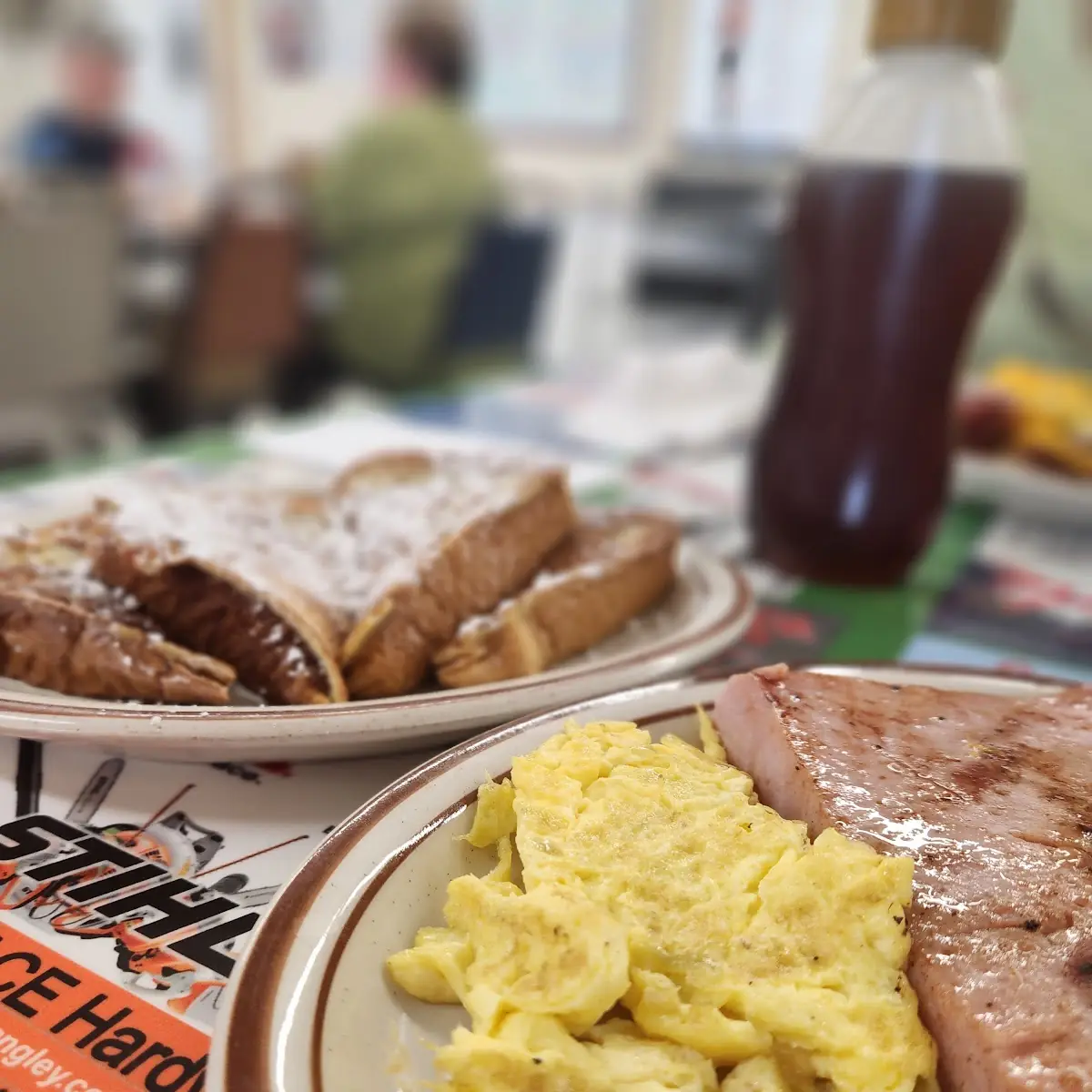 French Toast with Ham and Scrambled Eggs