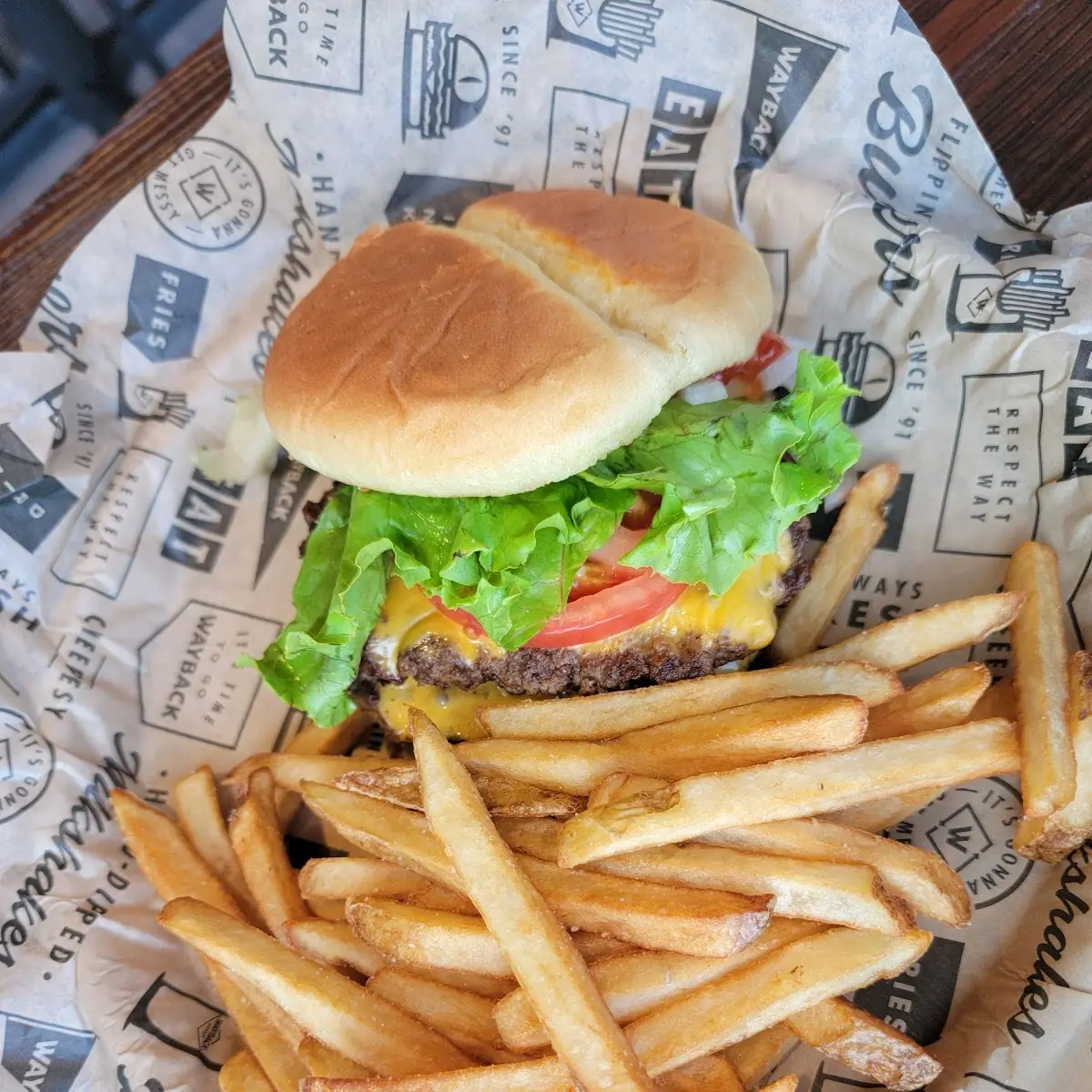 Bacon Double Cheese Burger with Fries