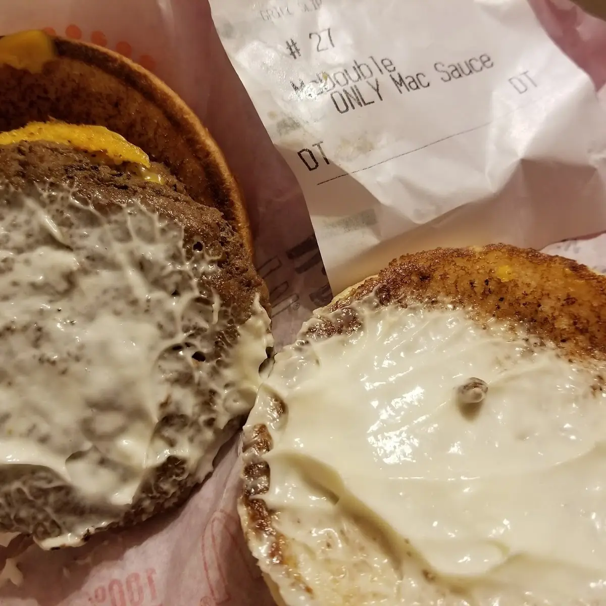 Double Cheeseburger Mayo not Mac Sauce