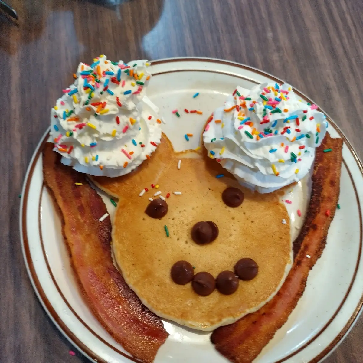 Happy Face Pancake with Bacon